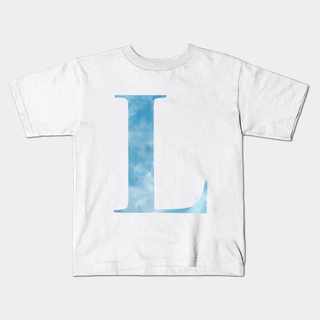 Clouds Blue Sky Initial Letter L Kids T-Shirt by withpingu